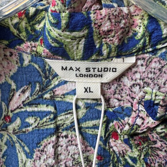 NWT Max Studio London Floral Print Short Sleeve Tiered Maxi Dress in Women's XL - Picture 3 of 16